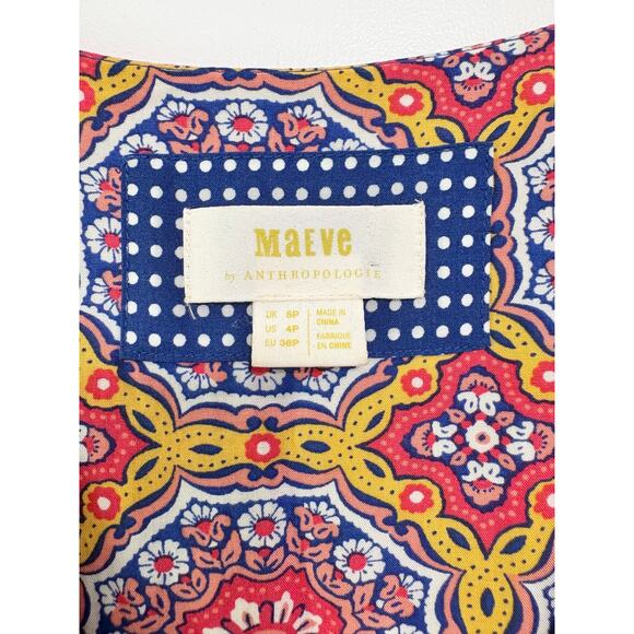 Maeve by Anthropologie Eder Tiered Floral Maxi Dress Size 4P - Picture 7 of 8